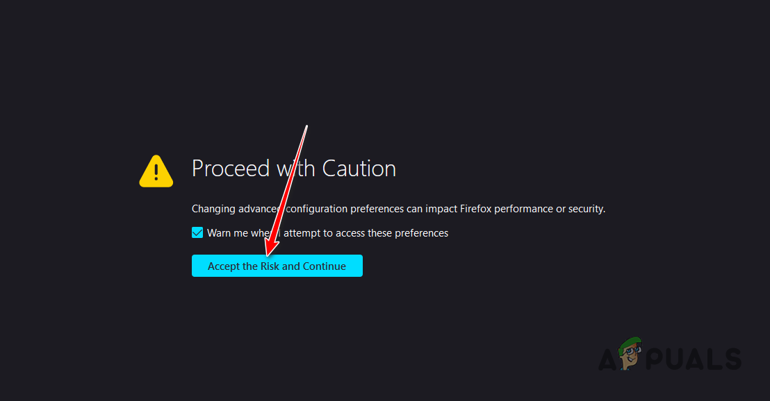 Accepting Risk Warning