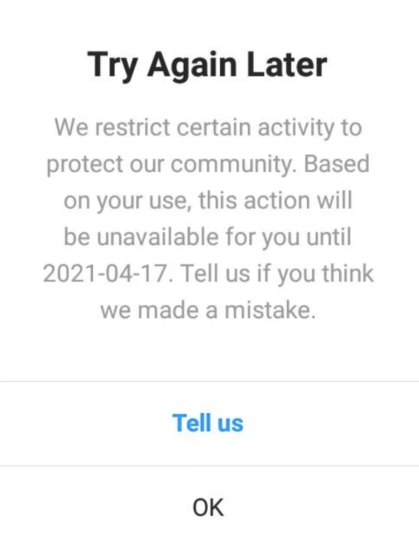 Instagram ban