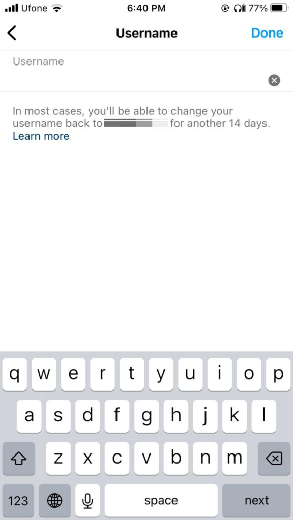 change Instagram username 