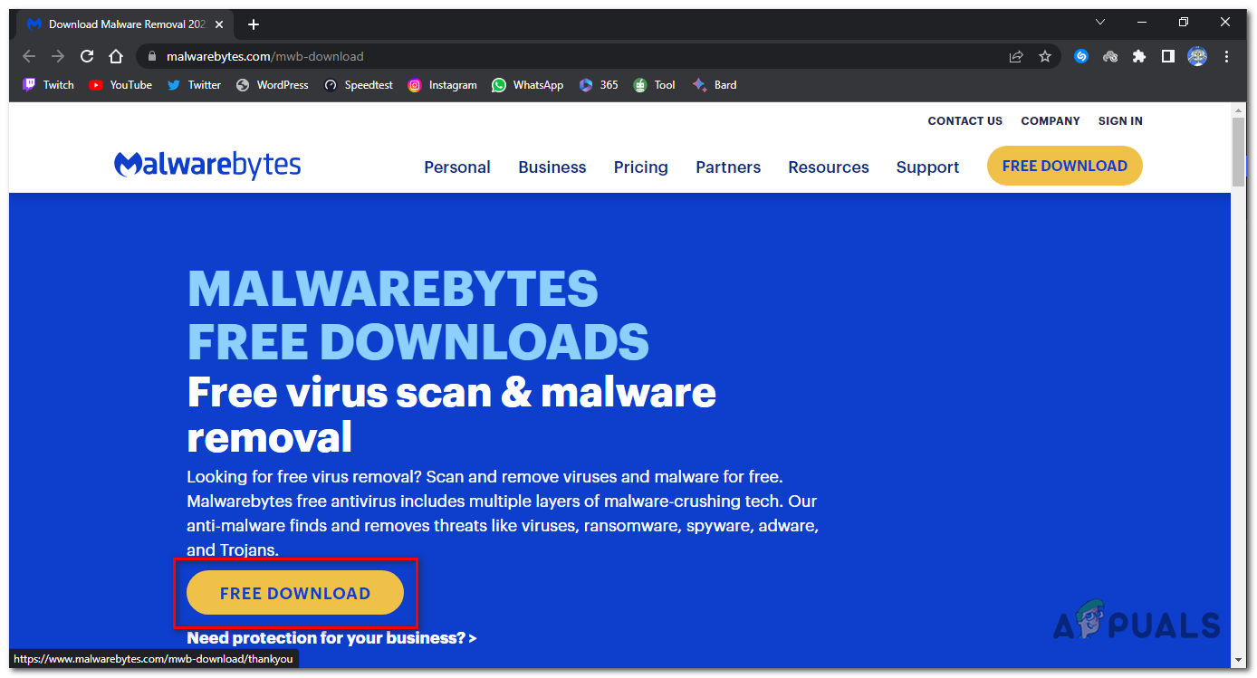 Click on the "Free Dowload" button, the program will start downloading.