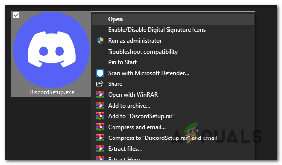 Run the Discord setup file that you just downloaded.