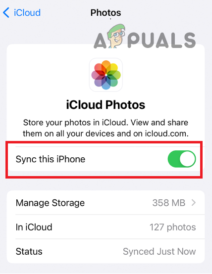 Turn on the toggle for 'Sync this iPhone'