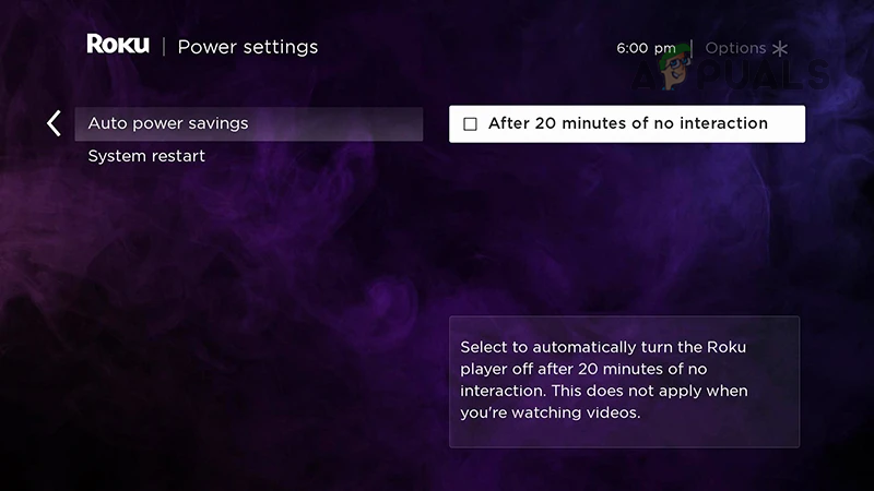 Disable Auto Power Saving Options of the TCL Roku TV