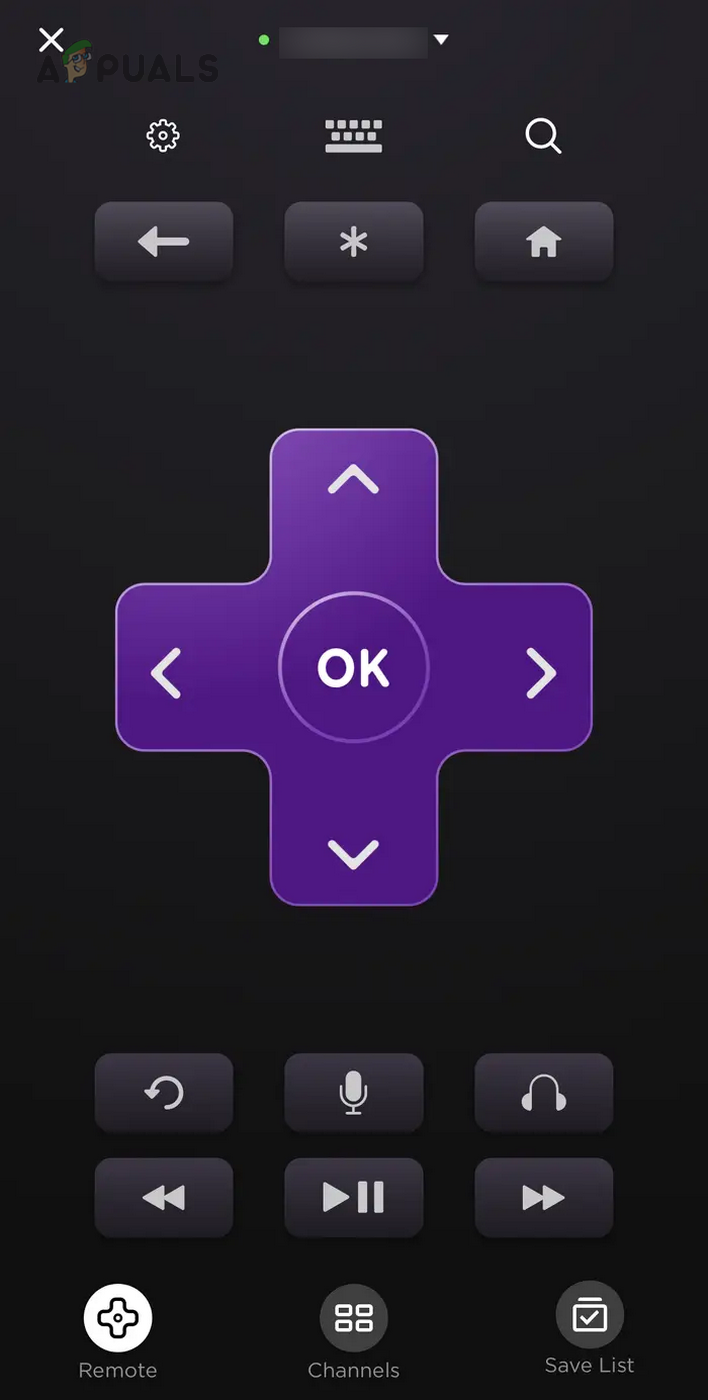 Open Remote in the Roku App