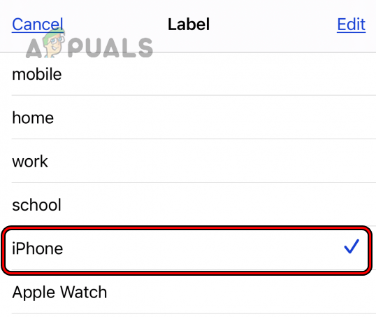 Change Contact Label to iPhone