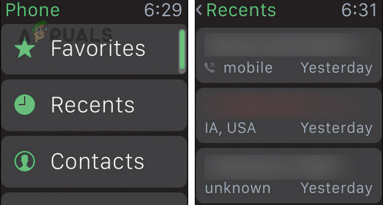 Call the Contact Through the FaceTime Audio on the Apple Watch