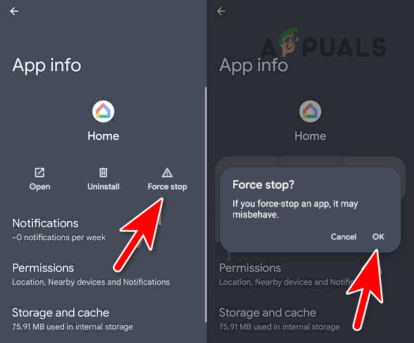 Force Stop the Google Home App