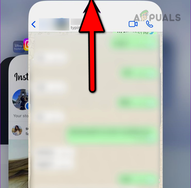 Swipe Up WhatsApp in the iPhone's App Switcher