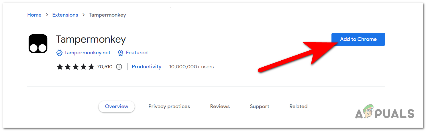 Installing the Tampermonkey extension