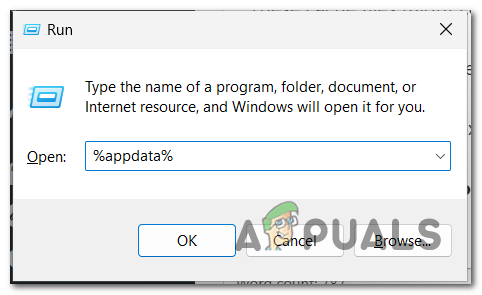 Opening the AppData folder