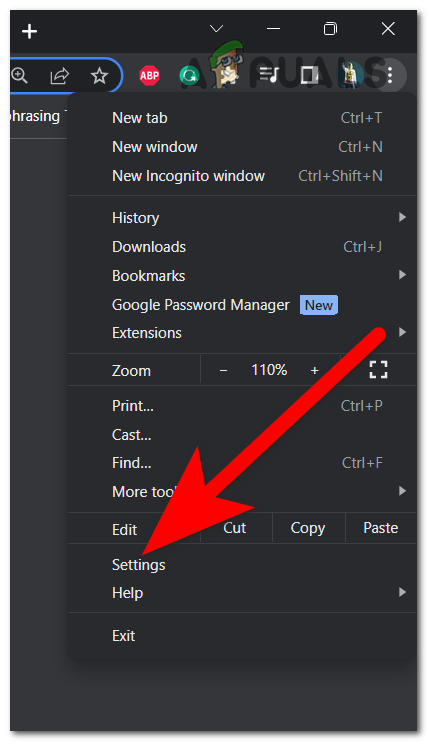 Accessing the Chrome Settings