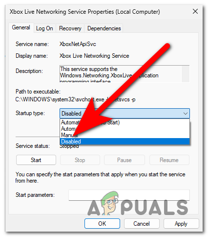 Disabling the service