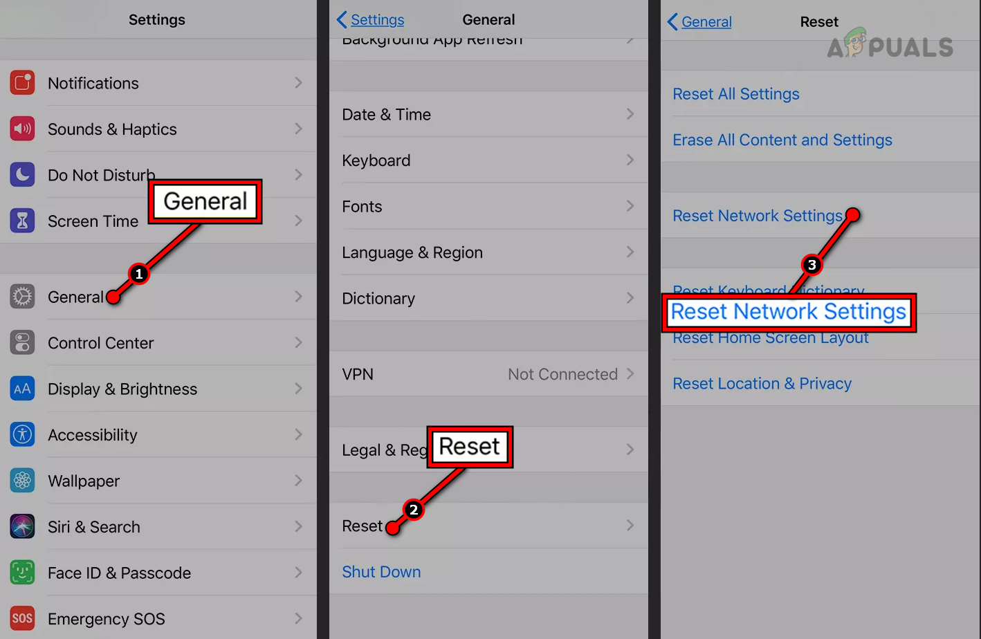 Reset Network Settings of the iPhone
