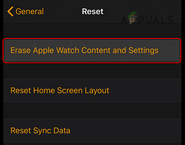Erase Apple Watch Content and Settings of the Apple Watch Through the Watch App