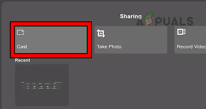 Open Cast in the Sharing Options of the Quest 2 Headset