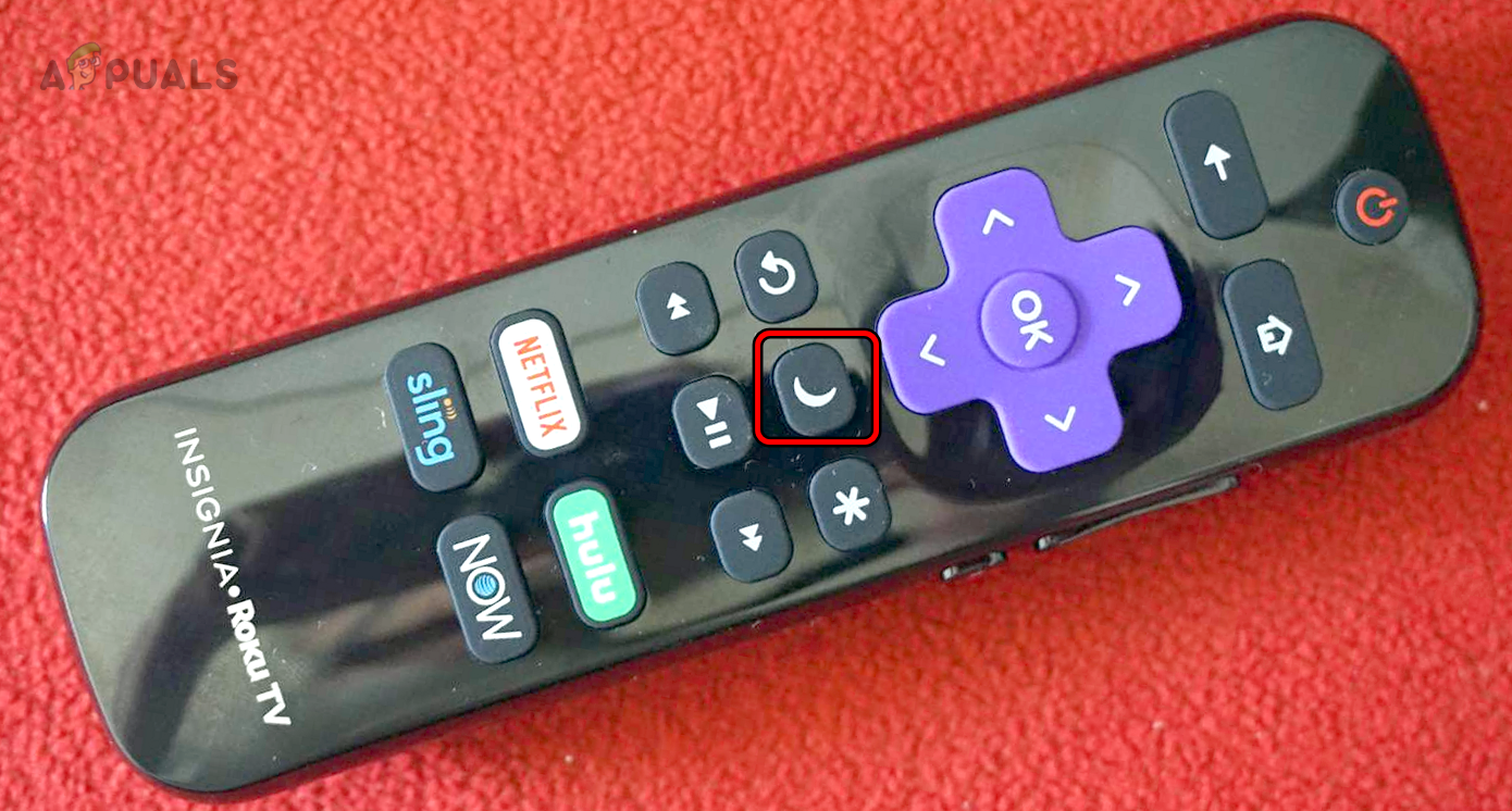 Crescent Moon Key on a Roku Remote