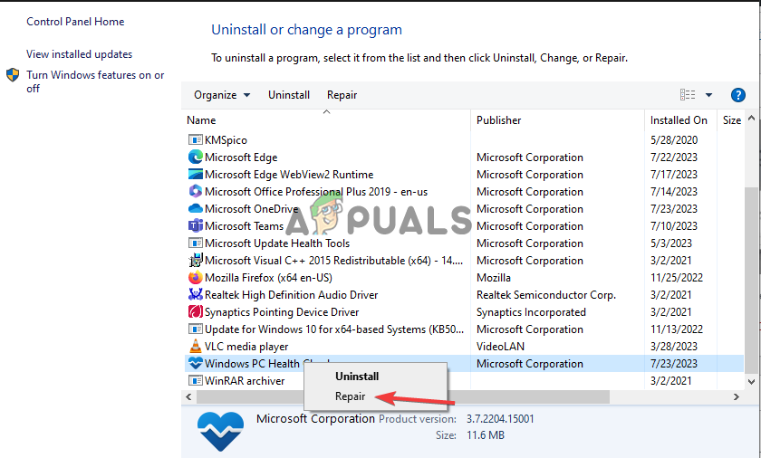 PC Health Check Not Showing Results