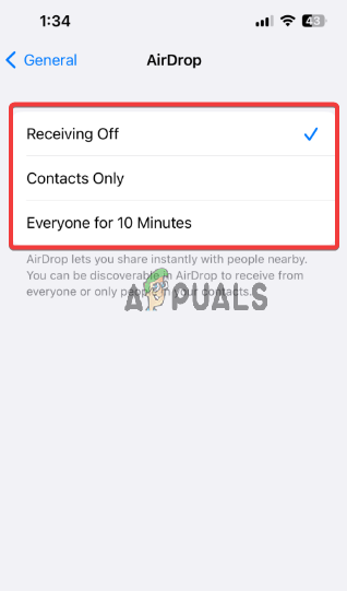 AirDrop stuck on waiting on iPhone, iPad and Mac