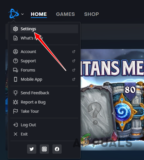 Opening Battle.net Settings