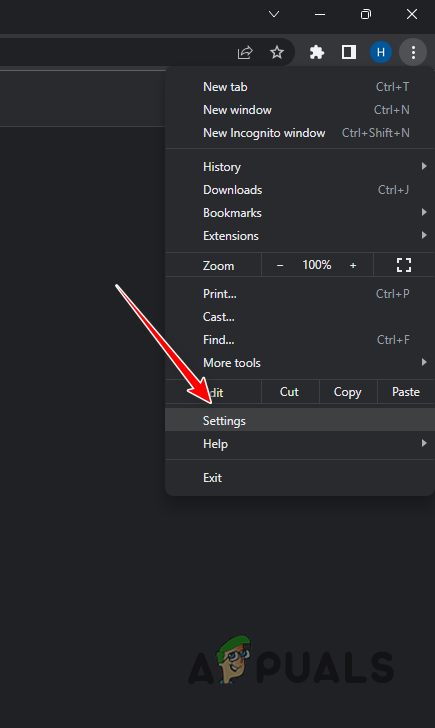 Navigating to Chrome Settings