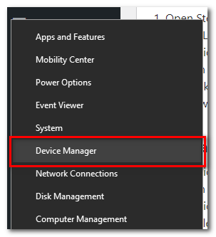 Open Device Manager.