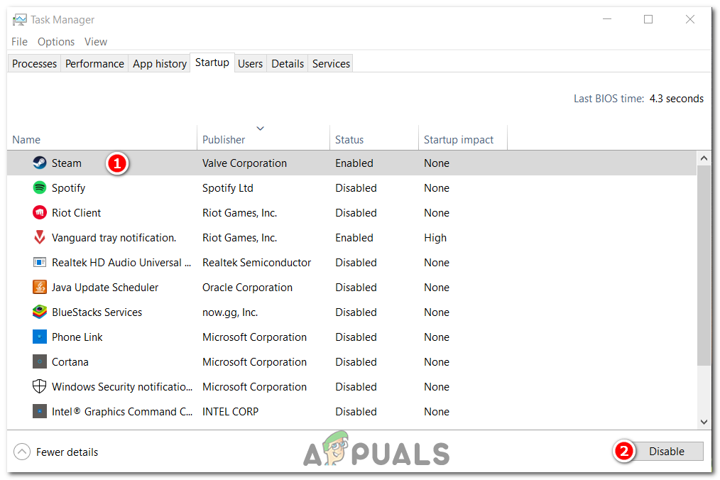 Right click on each program and select Disable to disable all startup programs.