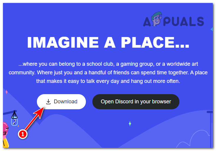 Press the Download Button to download Discord.