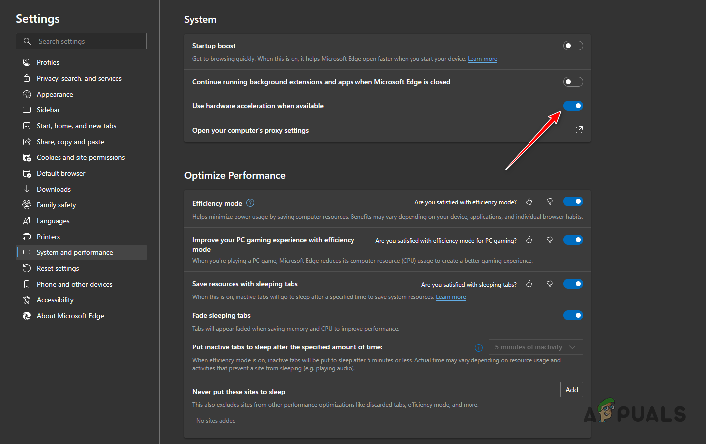 Disabling Hardware Acceleration on Edge