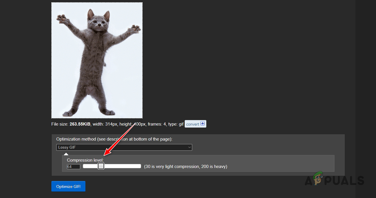 Changing Compression Level