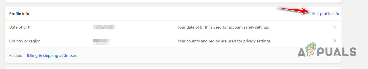 Editing Microsoft Profile Info