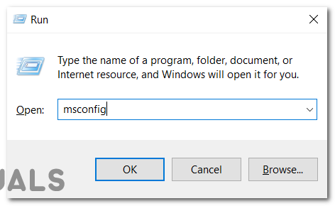 Type msconfig and press OK.