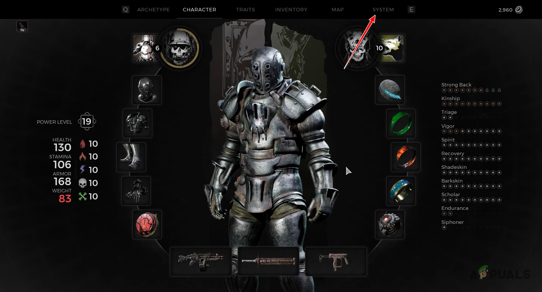 Navigating to Remnant 2 System tab