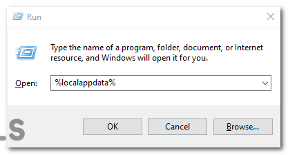 Type %localappdata% in the search bar and press enter.
