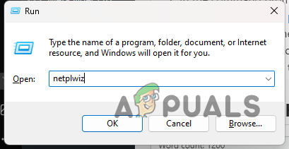 Opening User Accounts Window