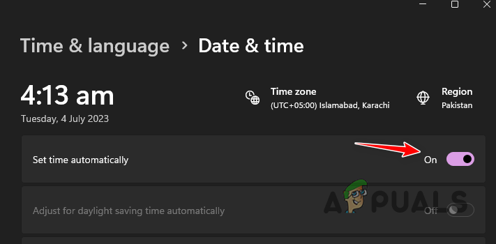 Setting Time Automatically