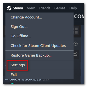 Open Steam settings.