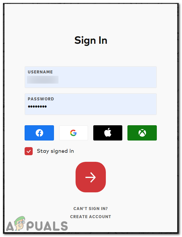 Enter your username and password to sign in.