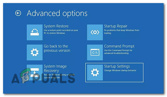 Click on "Startup Settings."