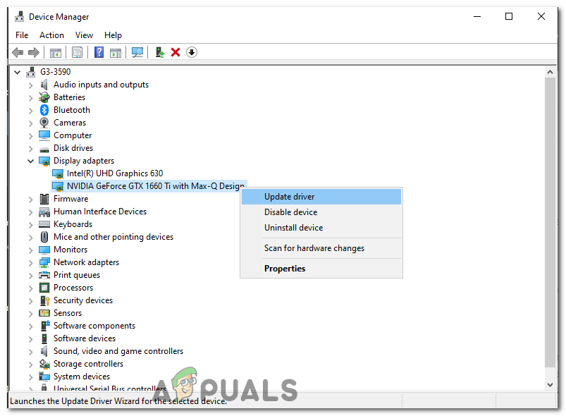 RIght click on your primary Graphics Card and select Update driver.