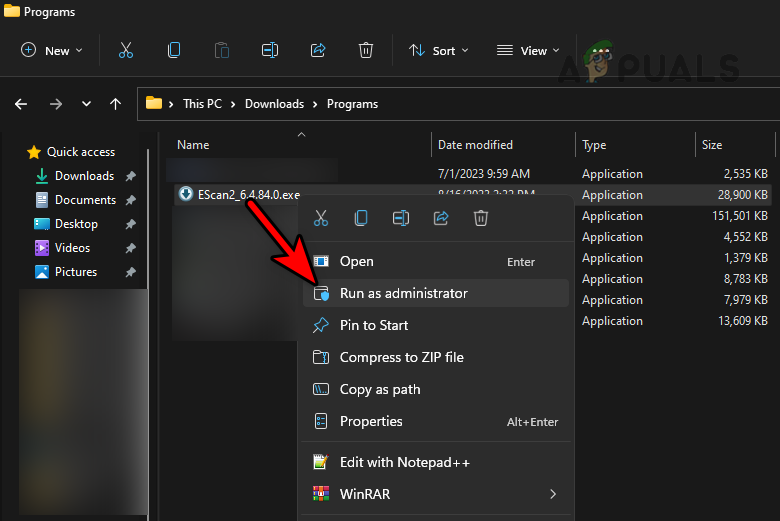 Launch the Installer of Epson Scan 2 as Administrator