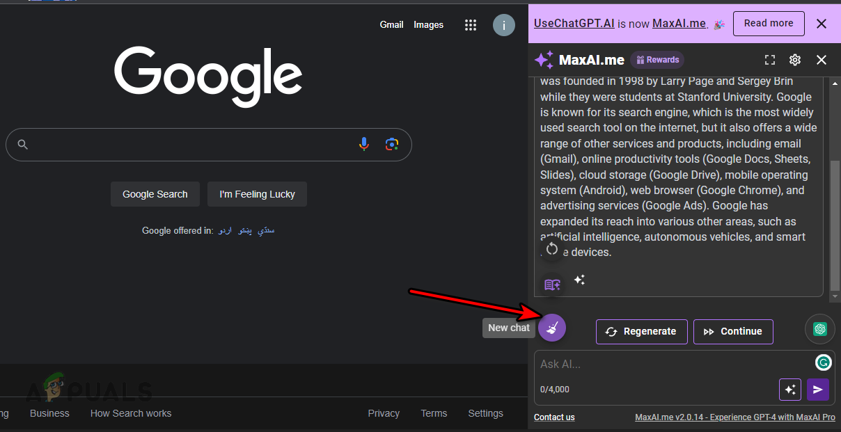 Start a New Chat in the MaxAI Extension