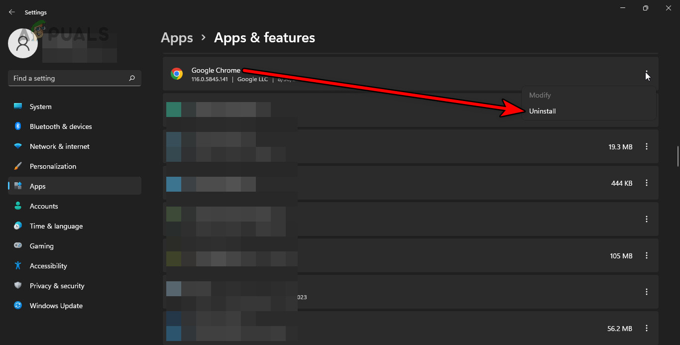 Uninstall Google Chrome on Windows
