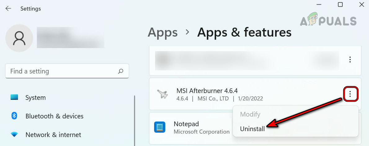 Uninstall MSI Afterburner