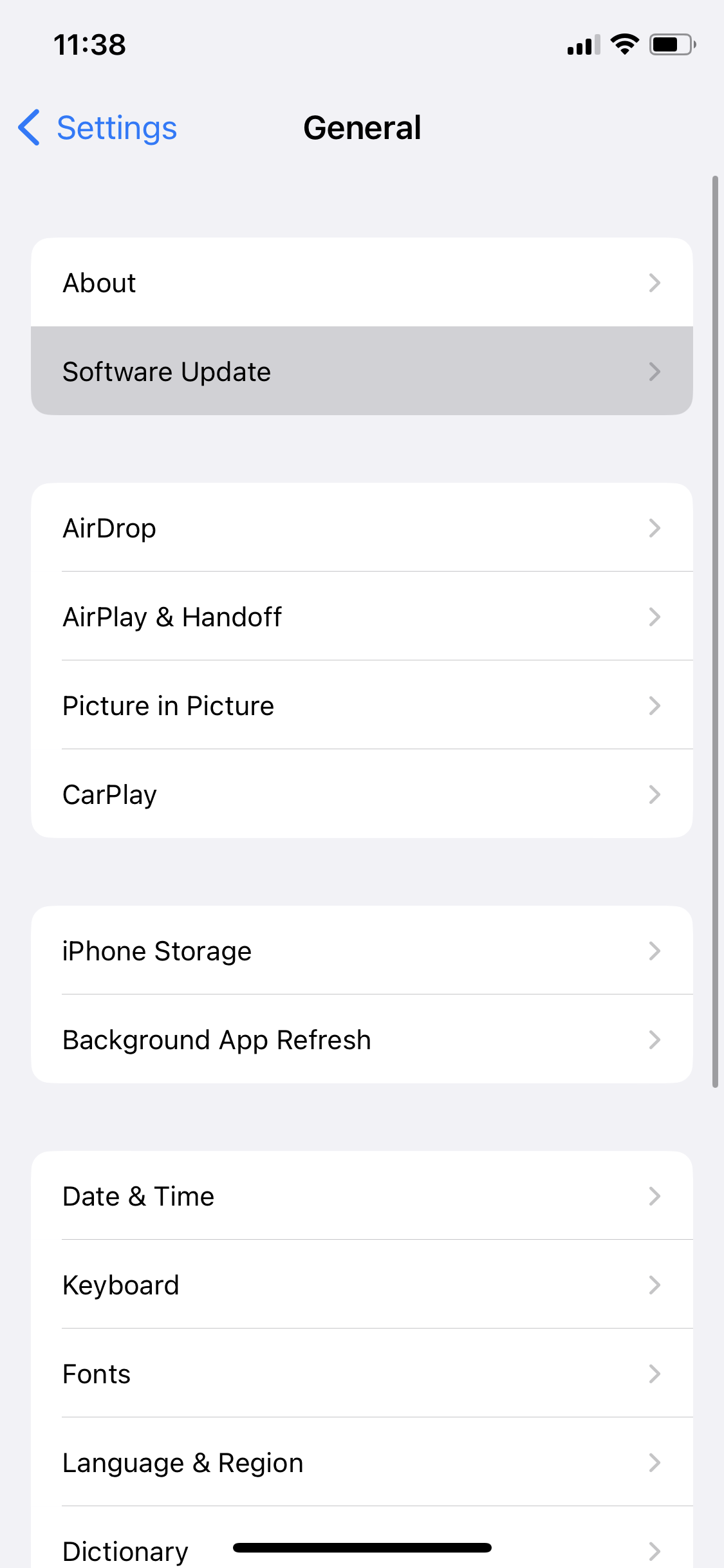 10. iPhone Software Update screenshot