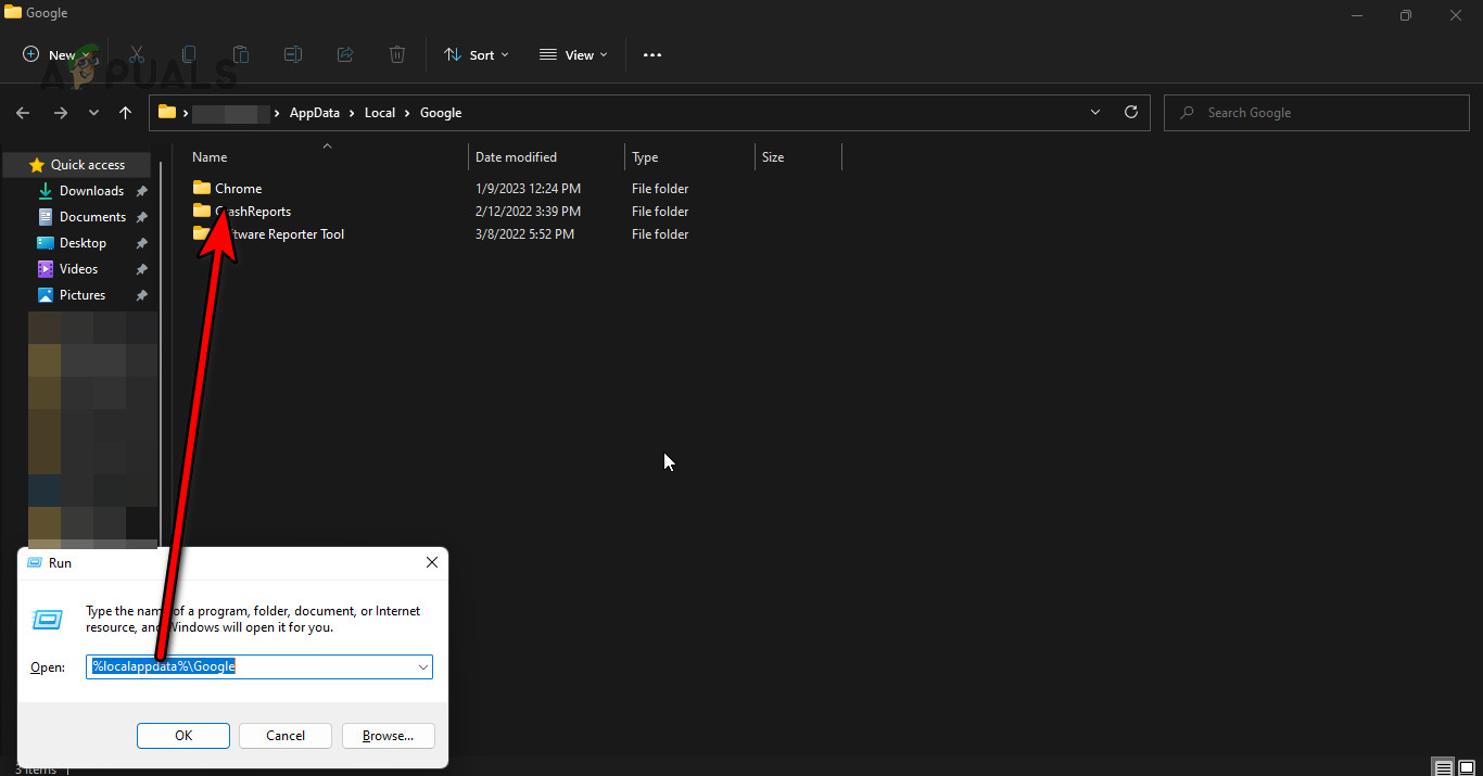 Delete the Chrome Folder in the Local App Data Directory