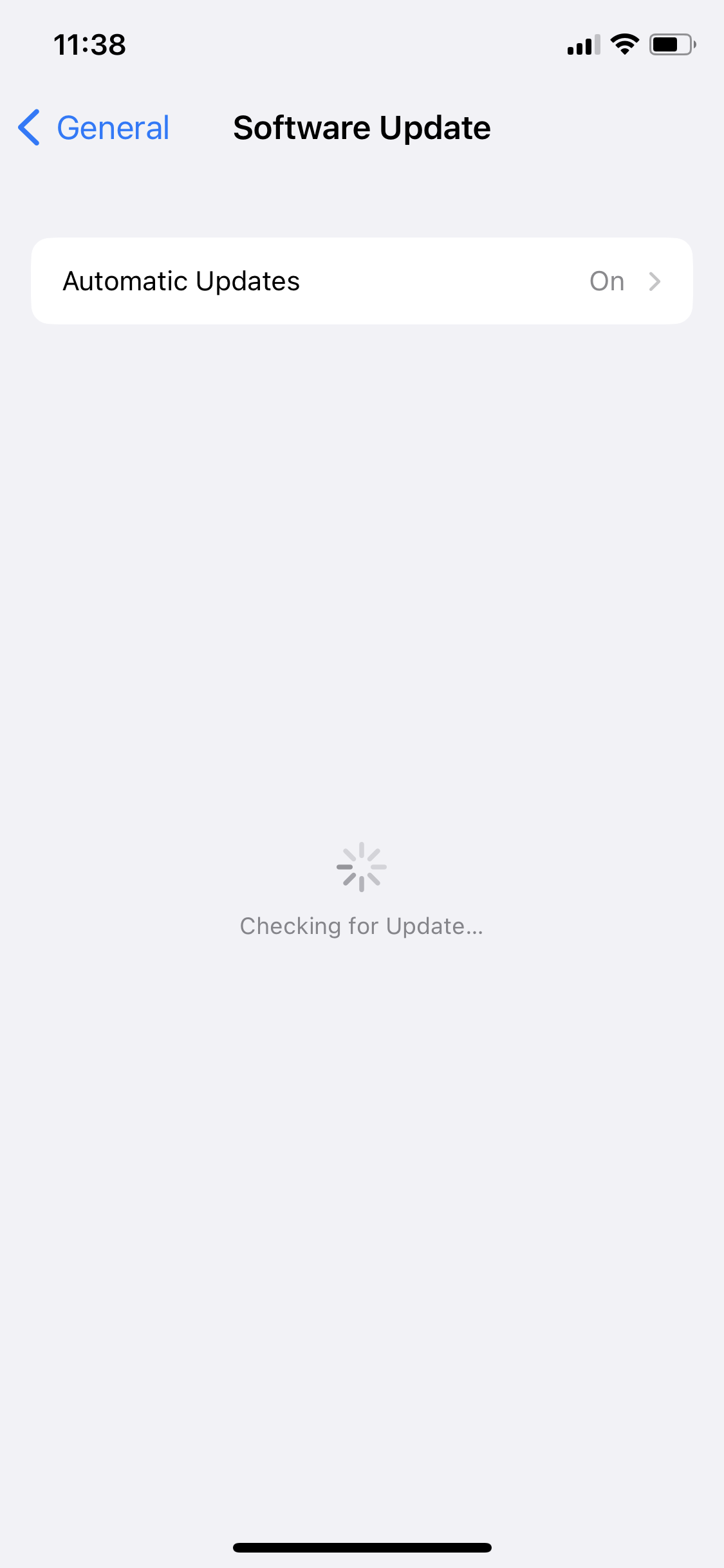 11. iPhone searching for updates screenshot