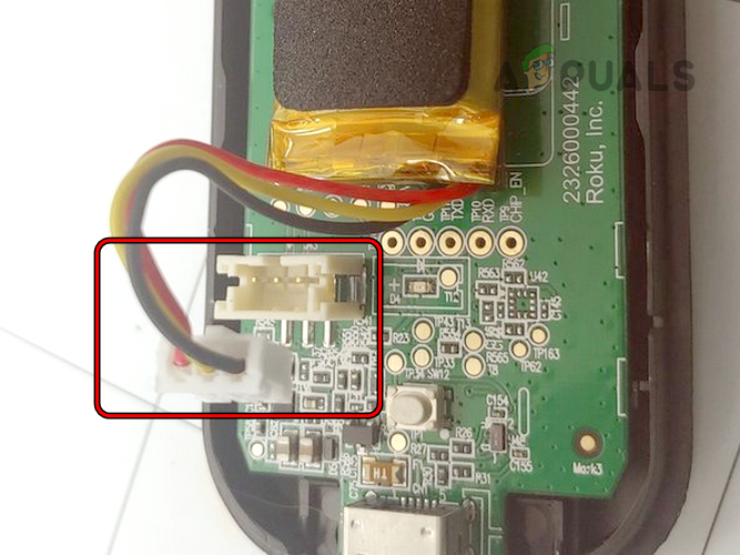 Disconnect the Battery Terminal from the Roku Remote