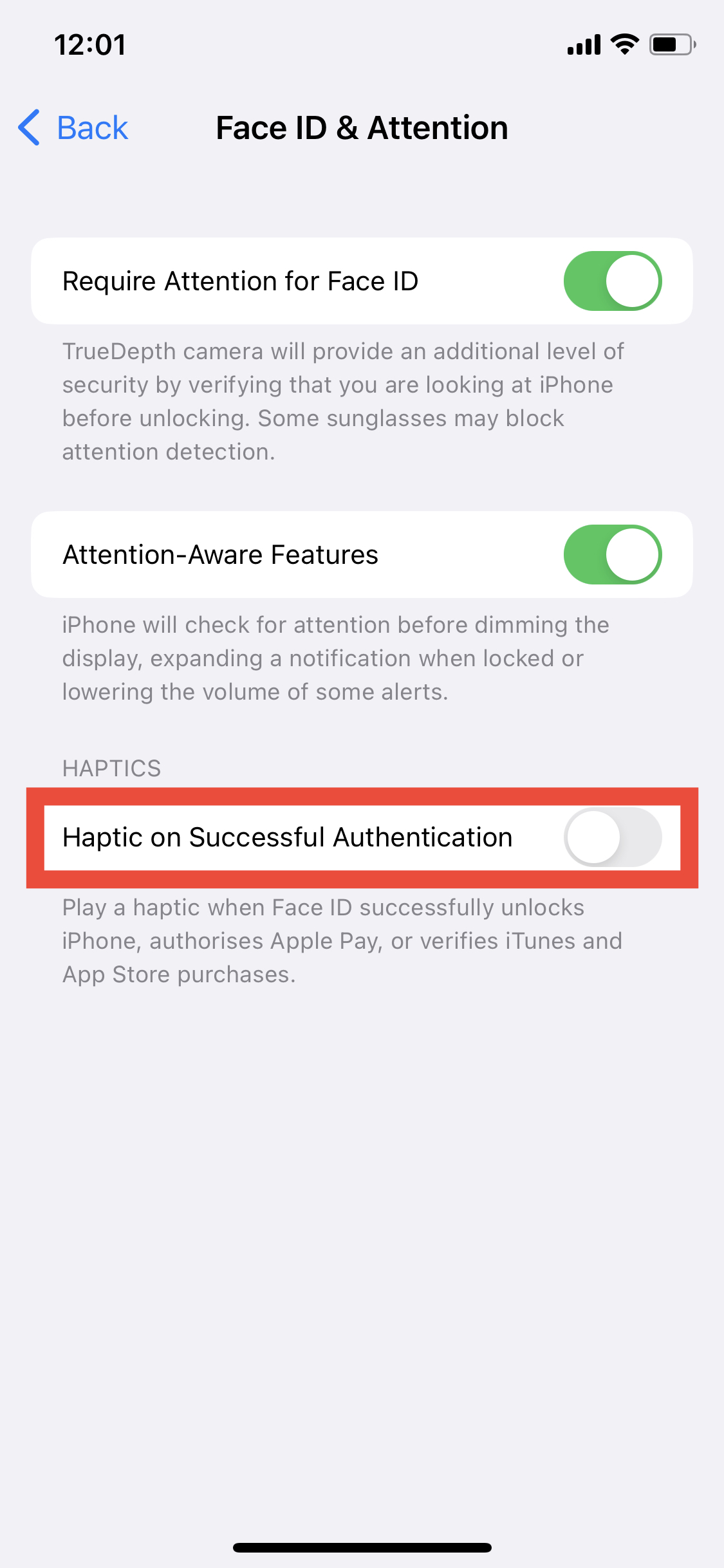 16. iPhone Face ID Haptic screenshot
