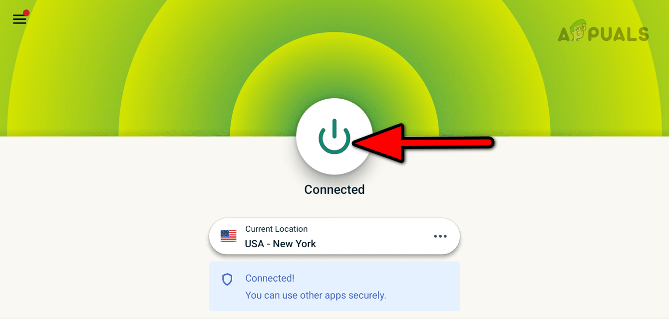 Disconnect VPN on the TV