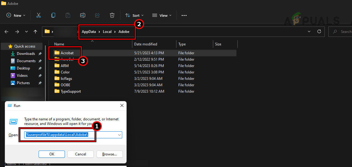Delete Acrobat Folder from the Local App Data Directory